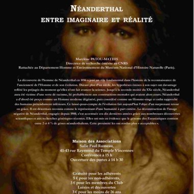 Conférence : Néanderthal, entre imaginaire et réalité